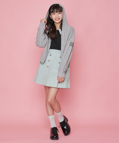 JENNI love（ジェニィラブ）の「ケーブルニットZIPパーカー（パーカー・キッズ・オフホワイト/グレー/ラベンダー・130cm/150cm/140cm/160cm）」の6枚目の写真