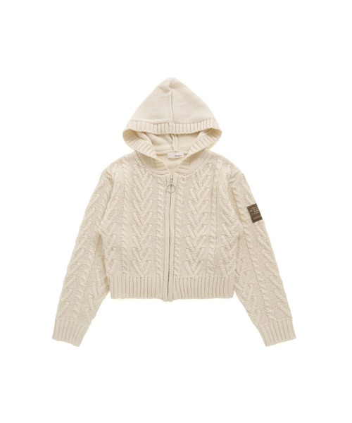JENNI love（ジェニィラブ）の「ケーブルニットZIPパーカー（パーカー・キッズ・オフホワイト/グレー/ラベンダー・130cm/150cm/140cm/160cm）」の9枚目の写真