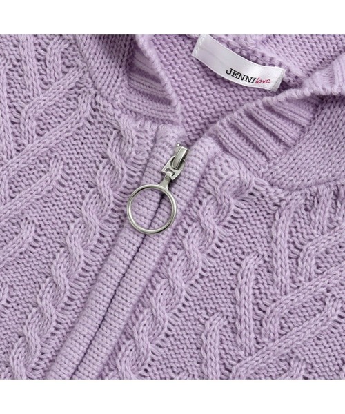 JENNI love（ジェニィラブ）の「ケーブルニットZIPパーカー（パーカー・キッズ・オフホワイト/グレー/ラベンダー・130cm/150cm/140cm/160cm）」の16枚目の写真