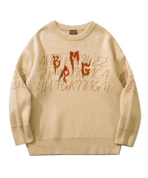 Ressaca（レサーカ）の「オーバーサイズ ロゴクルーネックニットセーター（ニット/セーター・メンズ・ホワイト系その他/ベージュ/ブラック/ブラック系その他2/ブルー/ブラウン/ブラック系その他/ホワイト・L/M/XL）」の7枚目の写真