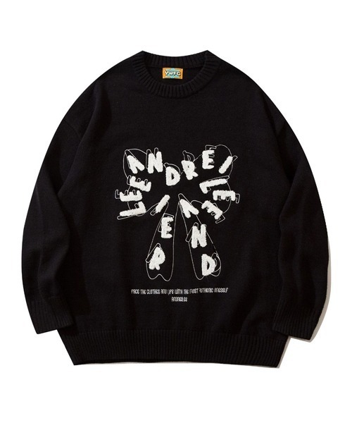 Ressaca（レサーカ）の「オーバーサイズ ロゴクルーネックニットセーター（ニット/セーター・メンズ・ホワイト系その他/ベージュ/ブラック/ブラック系その他2/ブルー/ブラウン/ブラック系その他/ホワイト・L/M/XL）」の5枚目の写真