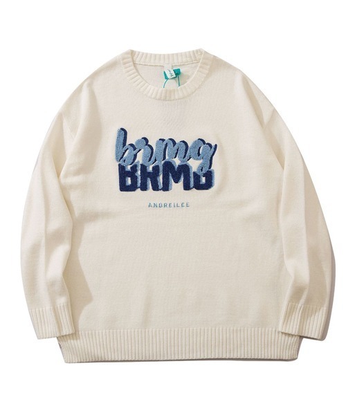 Ressaca（レサーカ）の「オーバーサイズ ロゴクルーネックニットセーター（ニット/セーター・メンズ・ホワイト系その他/ベージュ/ブラック/ブラック系その他2/ブルー/ブラウン/ブラック系その他/ホワイト・L/M/XL）」の2枚目の写真