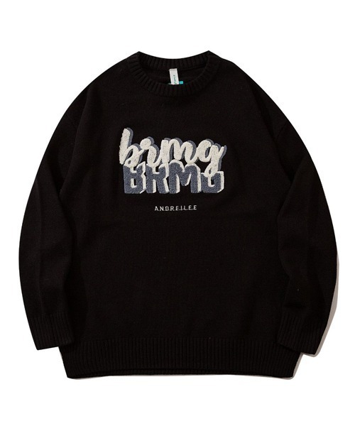 Ressaca（レサーカ）の「オーバーサイズ ロゴクルーネックニットセーター（ニット/セーター・メンズ・ホワイト系その他/ベージュ/ブラック/ブラック系その他2/ブルー/ブラウン/ブラック系その他/ホワイト・L/M/XL）」の4枚目の写真