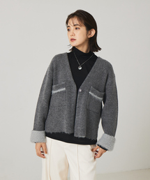 qualite | フェザー接結ニットブルゾン(ブルゾン)