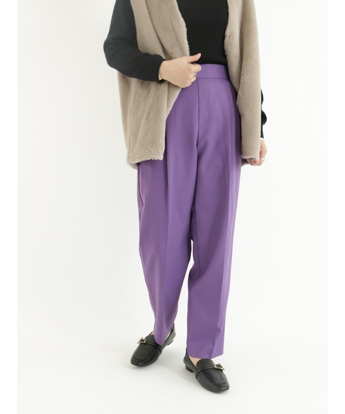 Te chichi TERRASSE（テチチテラス）の「【イージーケア&ストレッチ】テーパードパンツ（その他パンツ・レディース・グレー/グリーン/パープル/ブラック・ﾌﾘ-）」の4枚目の写真