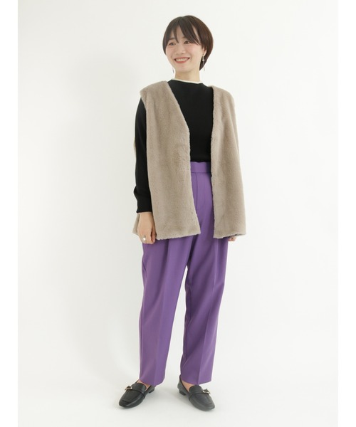 Te chichi TERRASSE（テチチテラス）の「【イージーケア&ストレッチ】テーパードパンツ（その他パンツ・レディース・グレー/グリーン/パープル/ブラック・ﾌﾘ-）」の8枚目の写真