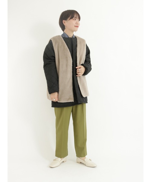 Te chichi TERRASSE（テチチテラス）の「【イージーケア&ストレッチ】テーパードパンツ（その他パンツ・レディース・グレー/グリーン/パープル/ブラック・ﾌﾘ-）」の6枚目の写真