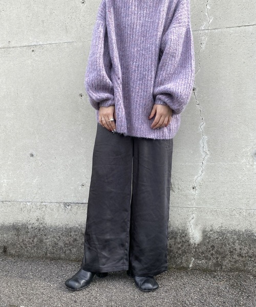 Couleur Meler(クルールメリー)の「Couleur Meler オクユウカ サテンイージーストレートパンツ(その他パンツ・レディース・ブラック/ベージュ系その他・FREE)」の11枚目の写真