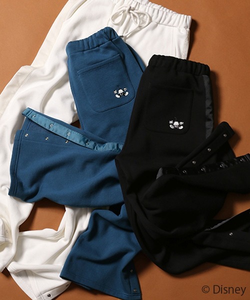 PAGEBOY（ページボーイ）の「WEB限定アイテム / Mickey / 裏毛パンツ（スウェットパンツ・レディース・オフホワイト/ブルー/ブラック・FREE）」の3枚目の写真