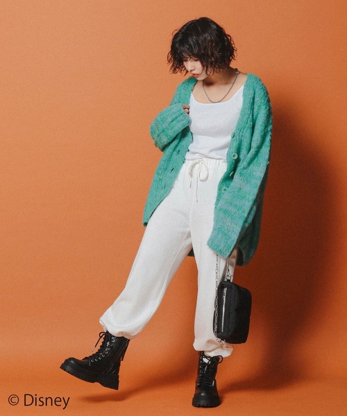 PAGEBOY（ページボーイ）の「WEB限定アイテム / Mickey / 裏毛パンツ（スウェットパンツ・レディース・オフホワイト/ブルー/ブラック・FREE）」の7枚目の写真