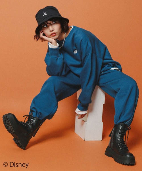 PAGEBOY（ページボーイ）の「WEB限定アイテム / Mickey / 裏毛パンツ（スウェットパンツ・レディース・オフホワイト/ブルー/ブラック・FREE）」の14枚目の写真