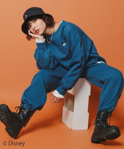 PAGEBOY（ページボーイ）の「WEB限定アイテム / Mickey / 裏毛パンツ（スウェットパンツ・レディース・オフホワイト/ブルー/ブラック・FREE）」の16枚目の写真