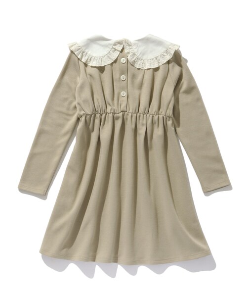 SHOO・LA・RUE(シューラルー)の「◆【110-140cm/プチセレ】衿レースポンチワンピース(ワンピース・キッズ・ベージュ/ブラック/ブラック系7・11/12/13/14)」の6枚目の写真