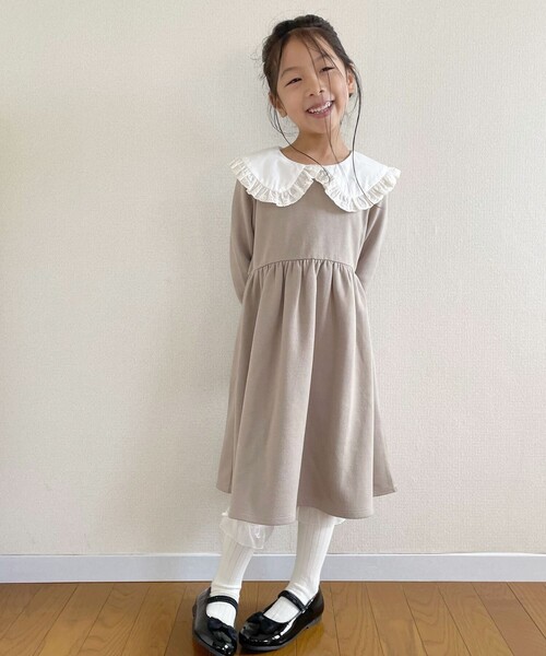 SHOO・LA・RUE(シューラルー)の「◆【110-140cm/プチセレ】衿レースポンチワンピース(ワンピース・キッズ・ベージュ/ブラック/ブラック系7・11/12/13/14)」の17枚目の写真