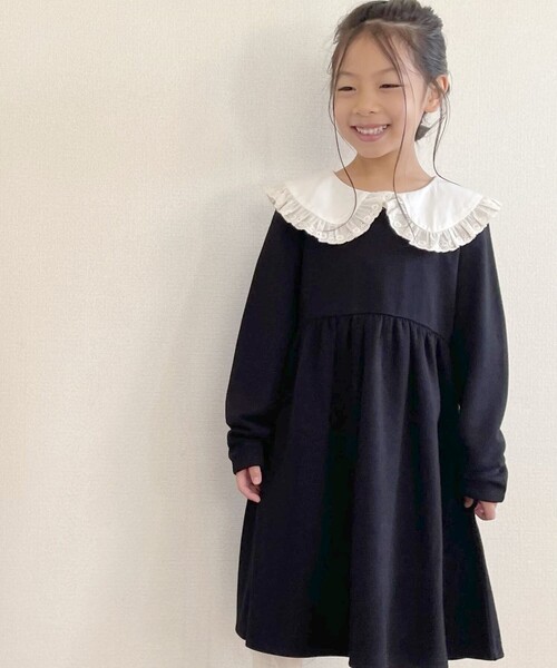 SHOO・LA・RUE(シューラルー)の「◆【110-140cm/プチセレ】衿レースポンチワンピース(ワンピース・キッズ・ベージュ/ブラック/ブラック系7・11/12/13/14)」の19枚目の写真