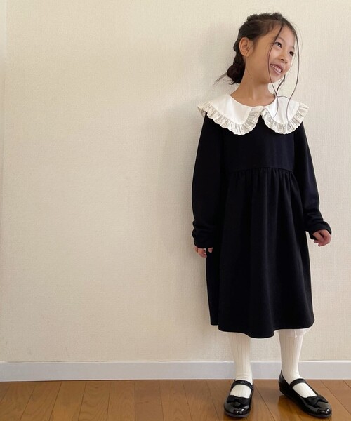 SHOO・LA・RUE(シューラルー)の「◆【110-140cm/プチセレ】衿レースポンチワンピース(ワンピース・キッズ・ベージュ/ブラック/ブラック系7・11/12/13/14)」の20枚目の写真