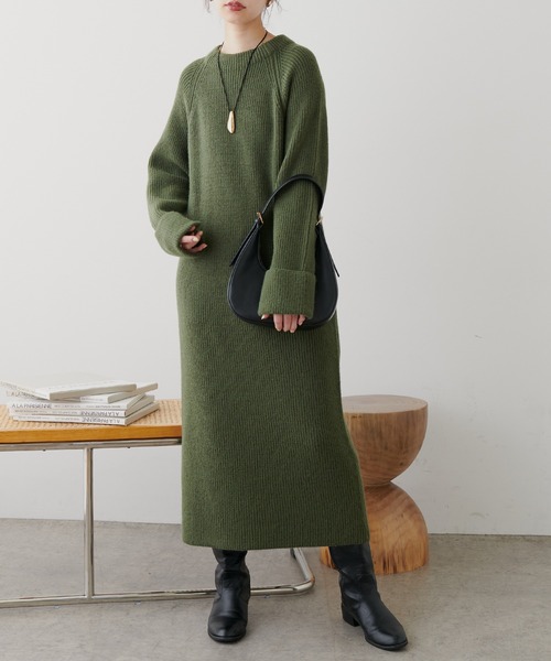 natural couture（ナチュラルクチュール）の「ZIP付き畦ニット