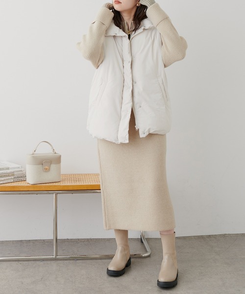 natural couture(ナチュラルクチュール)の「ZIP付き畦ニットワンピース(ワンピース・レディース・ブラック/ライトベージュ/カーキ/アイボリー・FREE)」の14枚目の写真