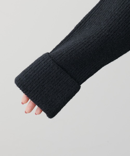 natural couture(ナチュラルクチュール)の「ZIP付き畦ニットワンピース(ワンピース・レディース・ブラック/ライトベージュ/カーキ/アイボリー・FREE)」の8枚目の写真