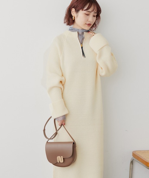 Max Mara シルクニット　フードワンピース　チュニック　ベージュ　 L ウィークエンド マックスマーラ WEEK END Max Mara ニット 衣料
