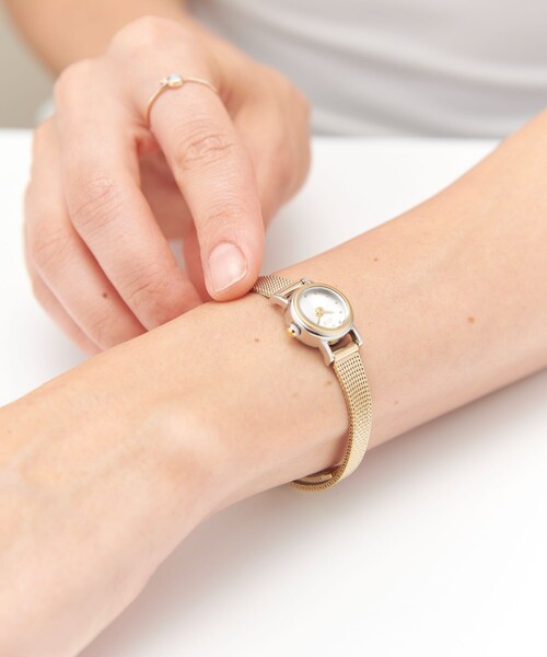 ete トノーフェイス ウォッチ 腕時計 ゴールド メッシュベルト【未稼働】 ete エテ トノーフェイス ウォッチ アナログ腕時計 ゴールド メッシュ