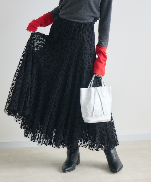 Paradise Picnic(パラダイスピクニック)の「TRANOI. レオパードチュールスカート(スカート・レディース・ブラック/ブラウン/ネイビー/グリーン/ベージュ・FREE)」の21枚目の写真