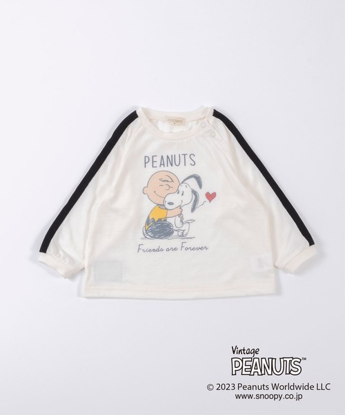 Vintage PEANUTS(ビンテージピーナッツ)の「PEANUTS/スヌーピーコラボ 長袖Tシャツ(80~90)(Tシャツ/カットソー・キッズ・チャコールグレー/オフホワイト・90cm/80cm)」の7枚目の写真