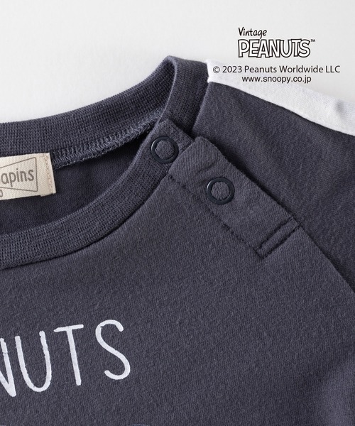 Vintage PEANUTS(ビンテージピーナッツ)の「PEANUTS/スヌーピーコラボ 長袖Tシャツ(80~90)(Tシャツ/カットソー・キッズ・チャコールグレー/オフホワイト・90cm/80cm)」の11枚目の写真
