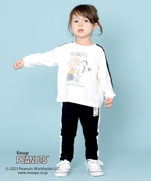 セール】PEANUTS/スヌーピーコラボ 長袖Tシャツ(80～90)（T