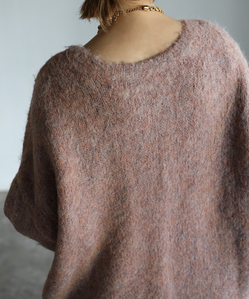 Yucca（ユッカ）の「シャギーミックスニットカーディガン（カーディガン/ボレロ・レディース・ライトブラウン/ローズ・MEDIUM）」の11枚目の写真