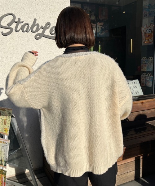 nemne store(ネンネストア)の「【低身長用サイズあり】フラワージャガードモヘアライクカーディガン(カーディガン/ボレロ・レディース・ネイビー/ピンク/アイボリー・SMALL/MEDIUM)」の9枚目の写真