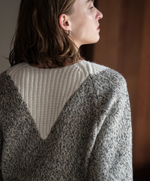 WILLFULLY（ウィルフリー）の「2way changeover melange knit（ニット/セーター・レディース・ブラックミックス/ミックスグレー・FREE）」の7枚目の写真