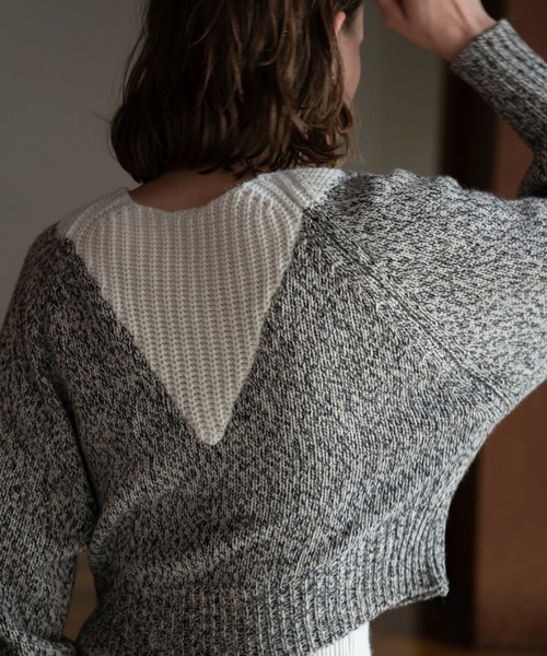 WILLFULLY（ウィルフリー）の「2way changeover melange knit（ニット/セーター・レディース・ブラックミックス/ミックスグレー・FREE）」の8枚目の写真