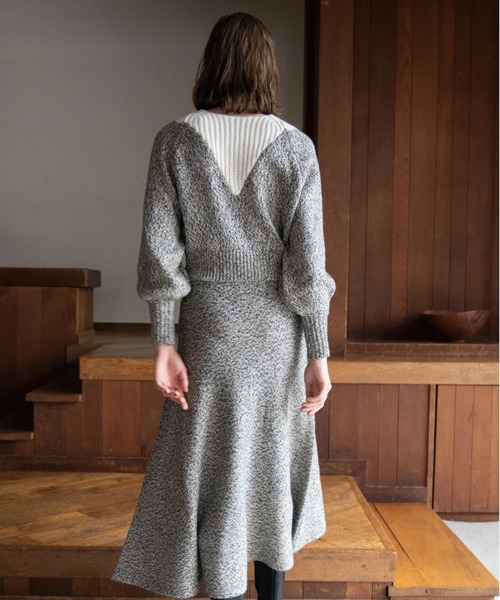 WILLFULLY（ウィルフリー）の「2way changeover melange knit（ニット/セーター・レディース・ブラックミックス/ミックスグレー・FREE）」の10枚目の写真