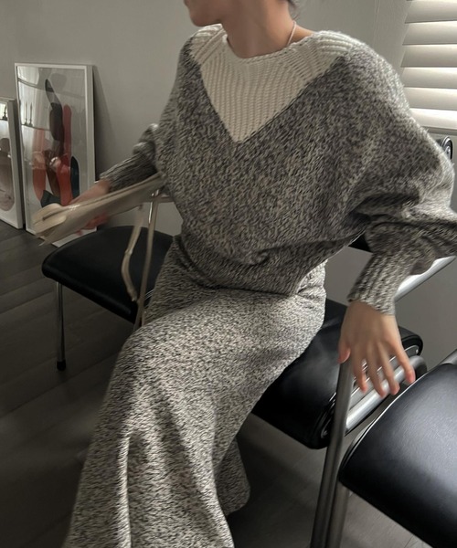 WILLFULLY（ウィルフリー）の「2way changeover melange knit（ニット/セーター・レディース・ブラックミックス/ミックスグレー・FREE）」の11枚目の写真