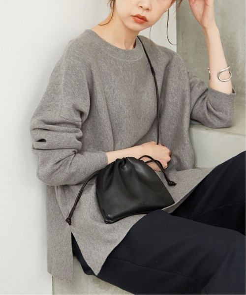 SLOBE IENA(スローブイエナ)の「《追加5》コットンダブルフェイスニット(ニット/セーター・レディース・ホワイト/ライトグレー・FREE)」の20枚目の写真