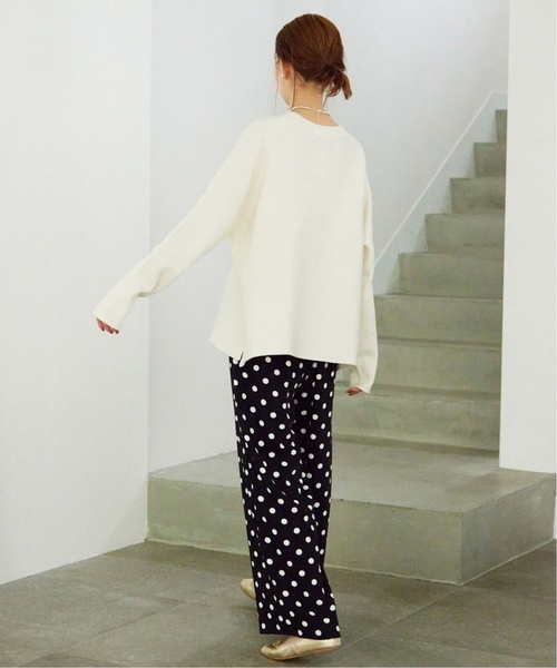 SLOBE IENA(スローブイエナ)の「《追加5》コットンダブルフェイスニット(ニット/セーター・レディース・ホワイト/ライトグレー・FREE)」の4枚目の写真