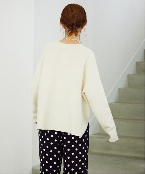 SLOBE IENA(スローブイエナ)の「《追加5》コットンダブルフェイスニット(ニット/セーター・レディース・ホワイト/ライトグレー・FREE)」の10枚目の写真
