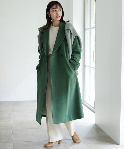 SLOBE IENA(スローブイエナ)の「《追加5》コットンダブルフェイスニット(ニット/セーター・レディース・ホワイト/ライトグレー・FREE)」の11枚目の写真