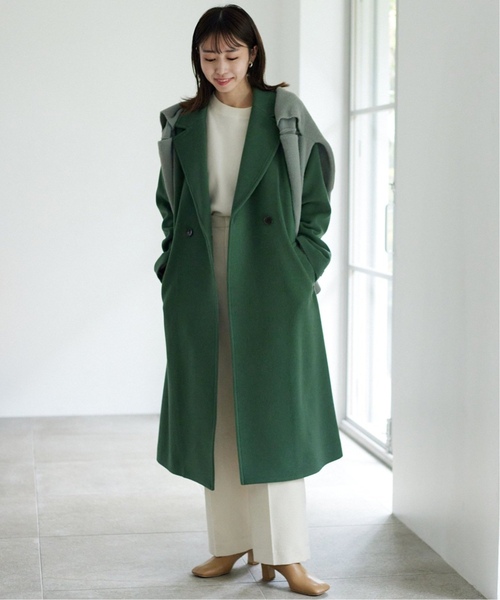 SLOBE IENA(スローブイエナ)の「《追加5》コットンダブルフェイスニット(ニット/セーター・レディース・ホワイト/ライトグレー・FREE)」の12枚目の写真