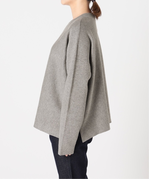 SLOBE IENA(スローブイエナ)の「《追加5》コットンダブルフェイスニット(ニット/セーター・レディース・ホワイト/ライトグレー・FREE)」の16枚目の写真