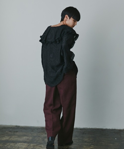 mici(ミチ)の「(mici)フレアカラーシャツ(シャツ/ブラウス・レディース・ブラック/ホワイト系その他・ONE SIZE)」の15枚目の写真