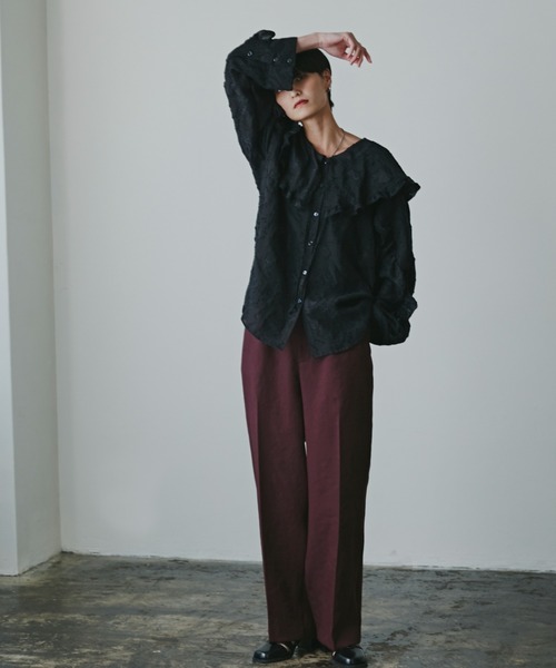 mici(ミチ)の「(mici)フレアカラーシャツ(シャツ/ブラウス・レディース・ブラック/ホワイト系その他・ONE SIZE)」の18枚目の写真