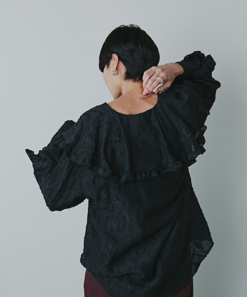 mici(ミチ)の「(mici)フレアカラーシャツ(シャツ/ブラウス・レディース・ブラック/ホワイト系その他・ONE SIZE)」の21枚目の写真