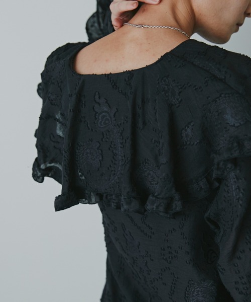 mici(ミチ)の「(mici)フレアカラーシャツ(シャツ/ブラウス・レディース・ブラック/ホワイト系その他・ONE SIZE)」の16枚目の写真