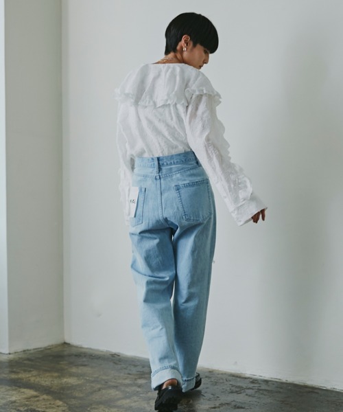 mici(ミチ)の「(mici)フレアカラーシャツ(シャツ/ブラウス・レディース・ブラック/ホワイト系その他・ONE SIZE)」の3枚目の写真