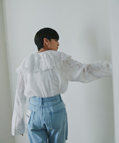 mici(ミチ)の「(mici)フレアカラーシャツ(シャツ/ブラウス・レディース・ブラック/ホワイト系その他・ONE SIZE)」の22枚目の写真