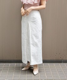 フェイクスリットロングデニムスカート