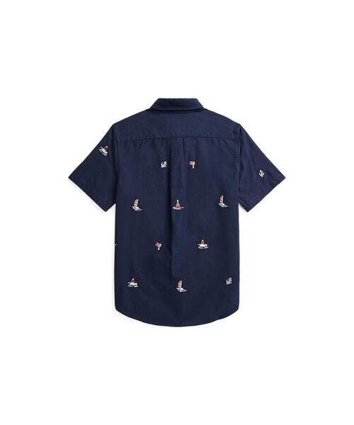 POLO RALPH LAUREN CHILDRENSWEAR(ポロ ラルフ ローレン チルドレンズウェア)の「エンブロイダード コットン ショートスリーブ シャツ(シャツ/ブラウス・キッズ・ネイビー系1・S/M/L/XL)」の3枚目の写真