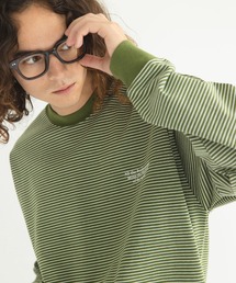 CRAFT STANDARD BOUTIQUE | リサイクル20/2ボーダー天竺ロゴ刺繍L/S TEE(Tシャツ/カットソー)